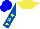 Silk - White,  yellow   yoke, yellow stars on royal blue slvs, blue cap