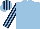 Silk - Light blue, dark blue stripes on sleeves, striped cap