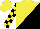Silk - yellow, black diagonal halves, black blocks on sleeves