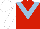 Silk - Red, light blue v bib, white sleeves and cap