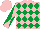 Silk - Pink and emerald green diamonds, diabolo on sleeves