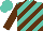 Silk - Turquoise, brown diagonal stripes, brown sleeves