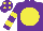 Silk - Purple, yellow disc, hooped sleeves, purple cap, yellow spots