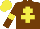 Silk - Chocolate, yellow cross of lorraine, yellow armlets and cap