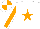 Silk - White body, orange star, orange arms, white seams, white cap, orange quartered