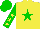Silk - yellow, green star, yellow stars on green sleeves, green cap