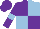 Silk - Purple and light blue (quartered), purple sleeves, light blue armlets