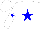 Silk - White, blue star, blue star on sleeves
