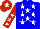 Silk - blue, white stars,white stars on red sleeves, red cap, white star