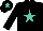 Silk - Black, turquoise star, black sleeves and cap, turquoise star