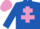 Silk - Royal Blue, Mauve Cross of Lorraine, Mauve cap