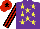 Silk - Purple, yellow stars, red & black striped sleeves, red cap, black star