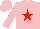 Silk - Pink, red star, pink cap