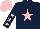 Silk - Dark blue, pink star, pink stars on sleeves, pink cap