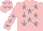 Silk - Pink body, grey stars, pink arms, grey stars, pink cap, grey stars