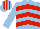 Silk - Light blue, red chevrons, light blue sleeves, light blue cap with red stripes