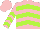 Silk - Pink, lime green chevrons, lime green chevrons on sleeves, pink cap