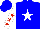 Silk - Blue, white star, white sleeves, red stars