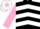 Silk - Black, white chevrons, pink sleeves, white cap, pink star