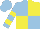 Silk - Light blue and yellow (quartered), hooped sleeves