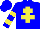 Silk - blue, yellow cross of lorraine, yellow hoops on sleeves