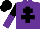 Silk - purple, black cross of lorraine, black and purple halved sleeves, black cap