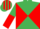 Silk - EMERALD GREEN & RED DIABOLO, halved sleeves, striped cap