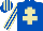 Silk - Royal blue, beige cross of lorraine, striped sleeves and cap