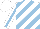 Silk - White, light blue diagonal stripes, white sleeves ,light blue stripe, white cap