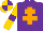 Silk - Purple, orange cross of lorraine, gold sleeves, purple armlets, quartered cap