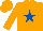 Silk - Orange, royal blue star