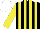 Silk - Black & yellow stripes, yellow sleeves, white cap