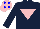 Silk - Dark blue, pink inverted triangle, pink cap, blue diamonds