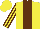 Silk - Yellow, brown panel, brown stripes on sleeves
