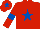 Silk - Red, royal blue star, armlets and star on cap
