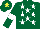 Silk - Dark green, white stars and armlets, dark green cap, yellow star