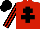 Silk - red, black cross of lorraine, black stripes on sleeves, black cap