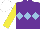 Silk - Purple, light blue triple diamond, yellow sleeves, white cap