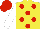 Silk - yellow, red spots, white sleeves, red cap
