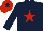 Silk - Dark blue, red star, red cap, dark blue star