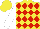 Silk - Yellow, red diamonds, white sleeves and yellow cap
