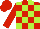 Silk - Red body, lime green checked, red arms, red cap, lime green striped