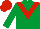 Silk - Emerald green, red chevron, emerald green arms, red cap