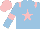 Silk - Light blue, pink star, epaulets, armlets and cap