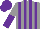 Silk - grey, Purple stripes, grey and purple halved sleeves, purple cap