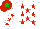Silk - White body, red stars, white arms, red stars, red cap, green star