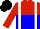 Silk - Red and blue halved horizontally, white braces, black cap
