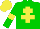 Silk - green, yellow cross of lorraine, yellow armbands, yellow cap
