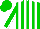 Silk - Green & white stripes, white seams on green slvs