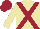 Silk - Beige, maroon cross belts, beige arms, maroon cap
